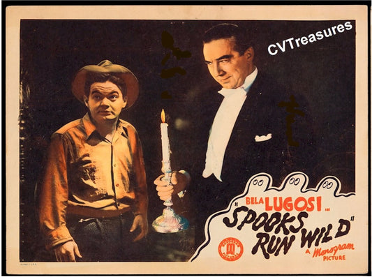 Spooks Run Wild Original Vintage Horror Movie Poster lobby card Bela Lugosi Dead End Kids Bowery Boys closeup
