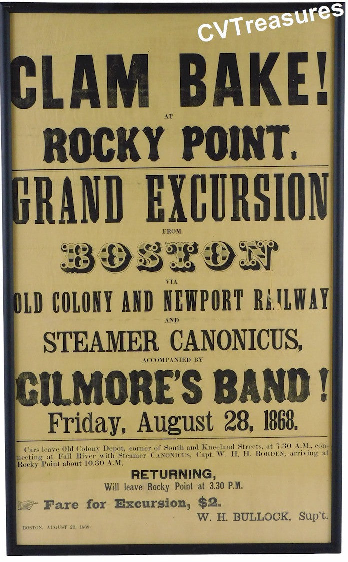 Historic 19th Century Advertising Broadside Rocky Pont Park
