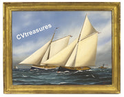 Nautical Art Seascape STUNNING Schooner Oil Marine Painting Jerome Howes luminous Sails
