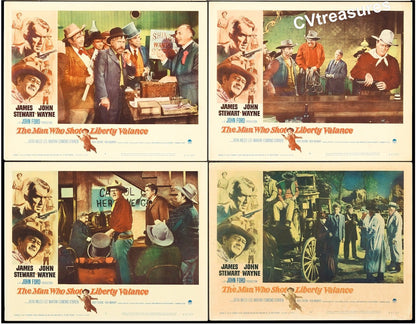 Man Who Shot Liberty Valance Vintage Movie Poster Lobby Card SET John Wayne James Stewart 1962