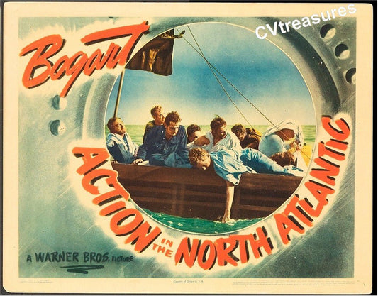 Action in the North Atlantic Vintage Lobby Card Movie Poster Masterpiece Humphrey Bogart 4