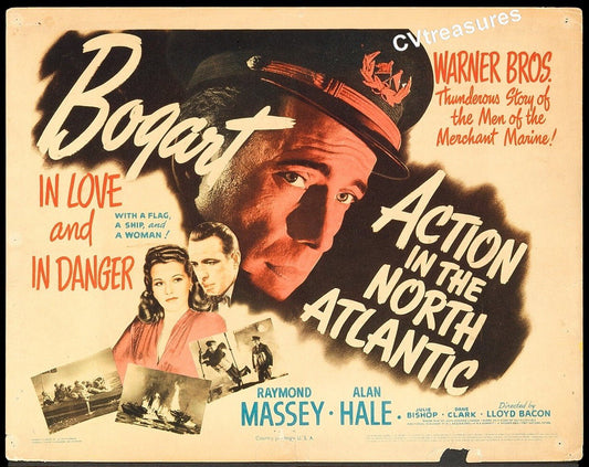 Action in the North Atlantic Vintage Title Lobby Card Movie Poster Masterpiece Humphrey Bogart
