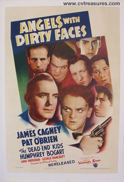 Angels with Dirty Faces Original Authentic Vintage Movie Theater Poster One Sheet Cagney and Bogart