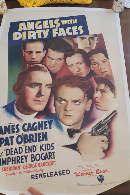 Angels with Dirty Faces Original Authentic Vintage Movie Theater Poster One Sheet Cagney and Bogart A++