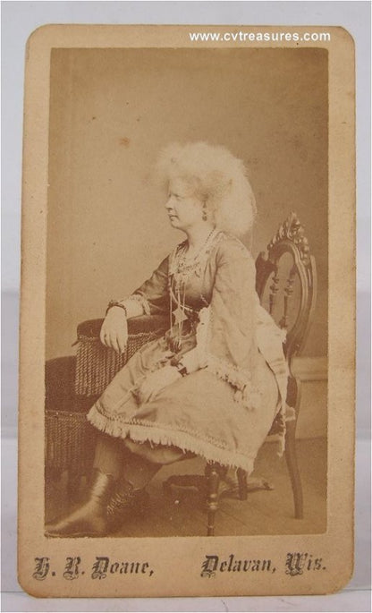BARNUM & BAILEY CIRCUS SIDESHOW ALBINO WOMAN CABINET Photo 2