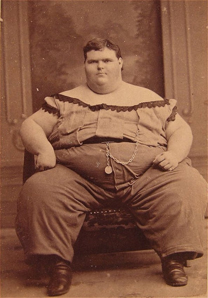 BARNUM BAILEY CIRCUS SIDESHOW FAT BOY PERFORMER PHOTO Navarro