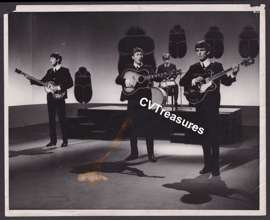 BEATLES Original RARE Authentic Vintage Historic TYPE I Photo Scottish TV 1963