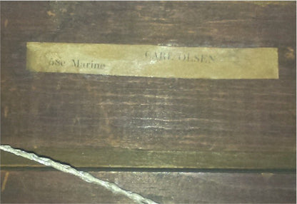 CARL OLSON Stunning Seacsape oil canvas mid - 19th Century