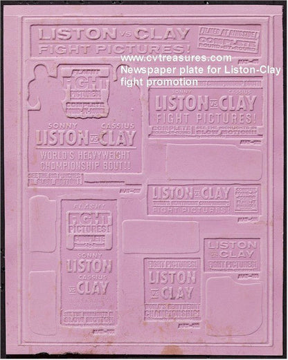 Cassius Clay (Muhammad Ali) vs Sonny Liston Original Vintage Boxing Sports Memorabilia Poster 1964