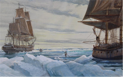 Charles Lundgren Nautical Marine Battleship Seascape Painting oil Historical Art Resolution James Cook