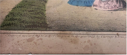 Currier & Ives Hand - colored Engraving of Central Park 1862