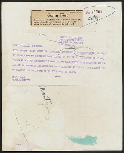 ELIZABETH MONTGOMERY Vintage Photo Bewitched 1956 N1X