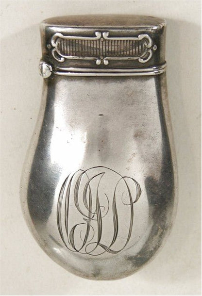ELKS LODGE SILVER ELKS TOOTH FIGURAL POCKET MATCH SAFE 1899