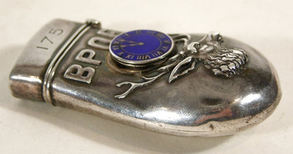 ELKS LODGE SILVER ELKS TOOTH FIGURAL POCKET MATCH SAFE 1899