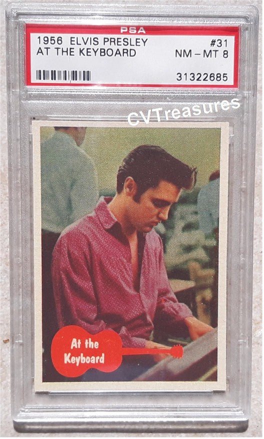 Elvis Presley Topps Card 31 1956 PSA 8 Mint piano