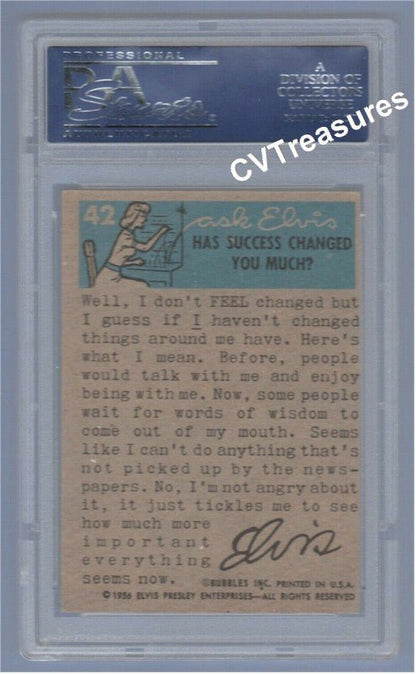 Elvis Presley Topps Card 42 1956 PSA 8 Mint