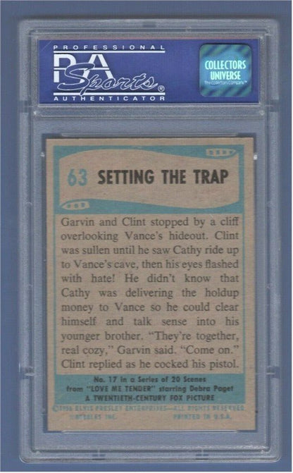 Elvis Presley Topps Card 63 1956 PSA 8 Mint "Love Me Tender"