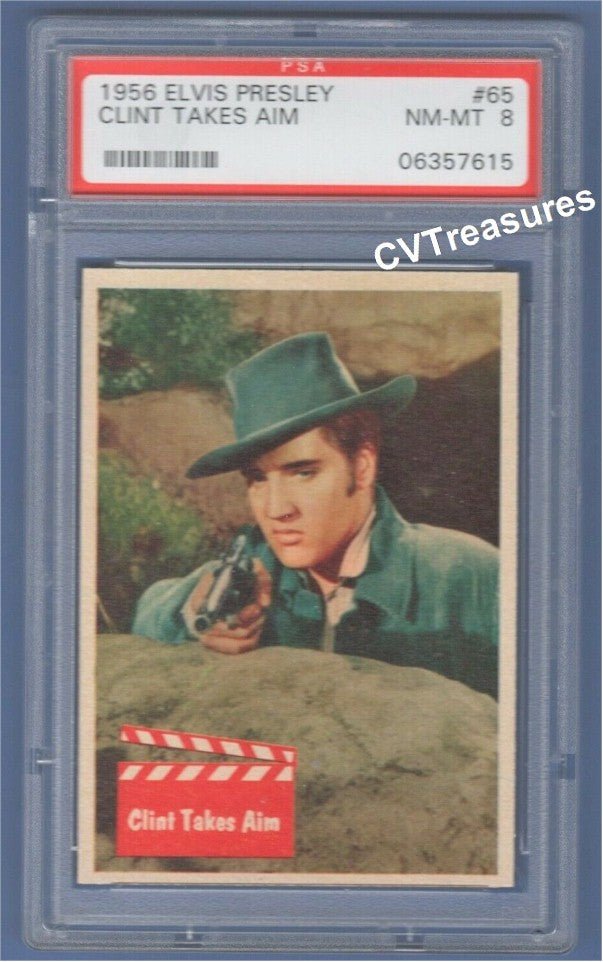 Elvis Presley Topps Card 65 1956 PSA 8 Mint "Love Me Tender"