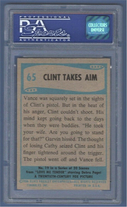 Elvis Presley Topps Card 65 1956 PSA 8 Mint "Love Me Tender"