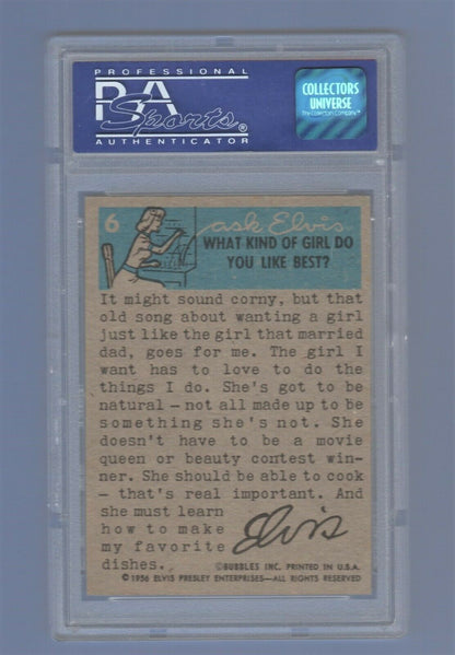 Elvis Presley Topps with Fans Card 6 1956 PSA 8 Mint