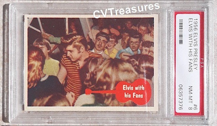 Elvis Presley Topps with Fans Card 6 1956 PSA 8 Mint