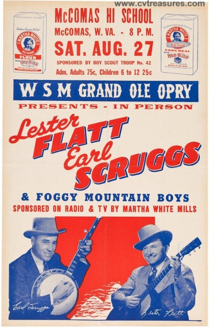 Vintage Concert Poster Country&nbsp;
Flatt and Scruggs for sale