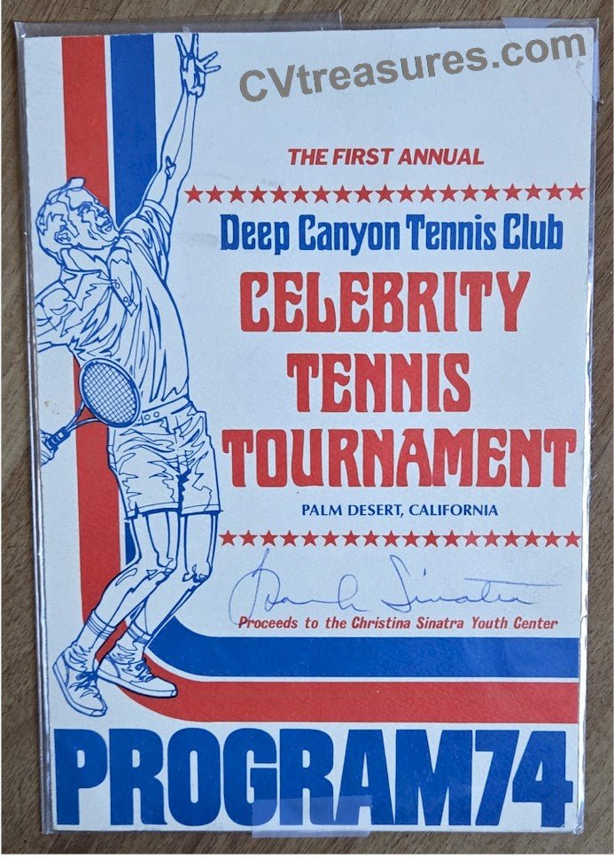 Frank Sinatra RARE Authentic Autographed Signed Tennis Program 1974