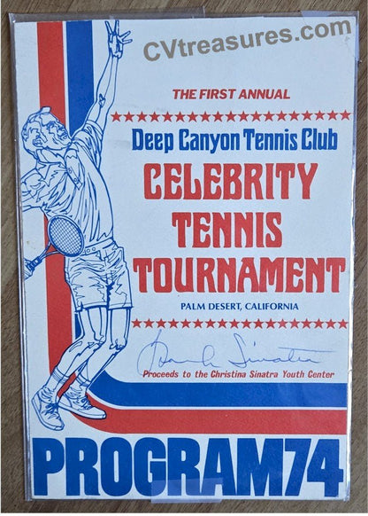 Frank Sinatra RARE Authentic Autographed Signed Tennis Program 1974