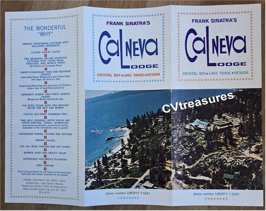 Frank Sinatra RARE Original Authentic Vintage CAL NEVA LODGE Travel Brochure Memorabilia