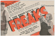 Freaks 1932 Original Vintage Horror Movie Theater Herald Posters Memorabilia