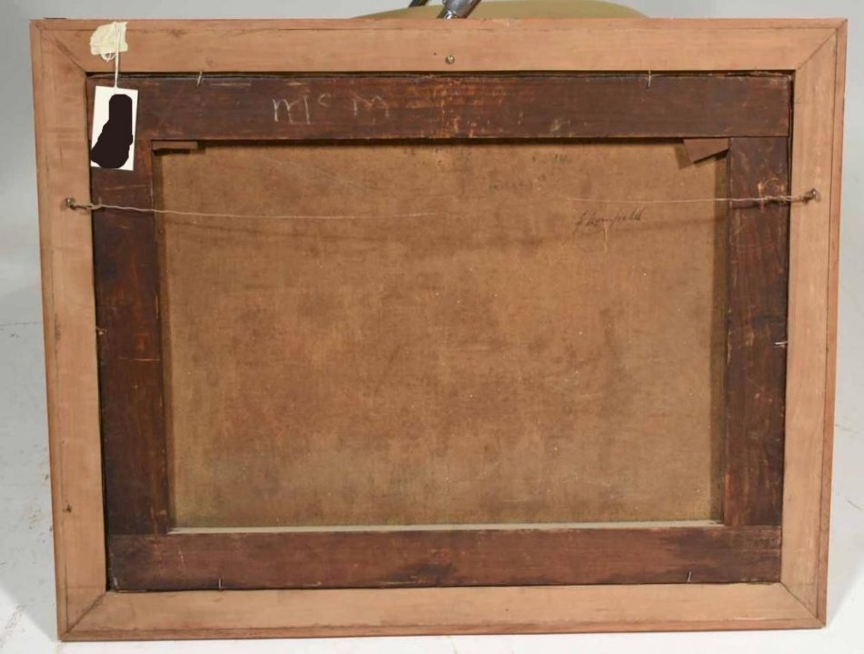 George Armfield Antique Vintage Oil Canvas Painting Hunting Bird Dog Canine Artwork authentic 1