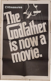 GODFATHER Rare ADVANCED Original Authentic UNUSED Vintage Movie Poster One Sheet UNUSED MINT! Marlon Brando 1972
