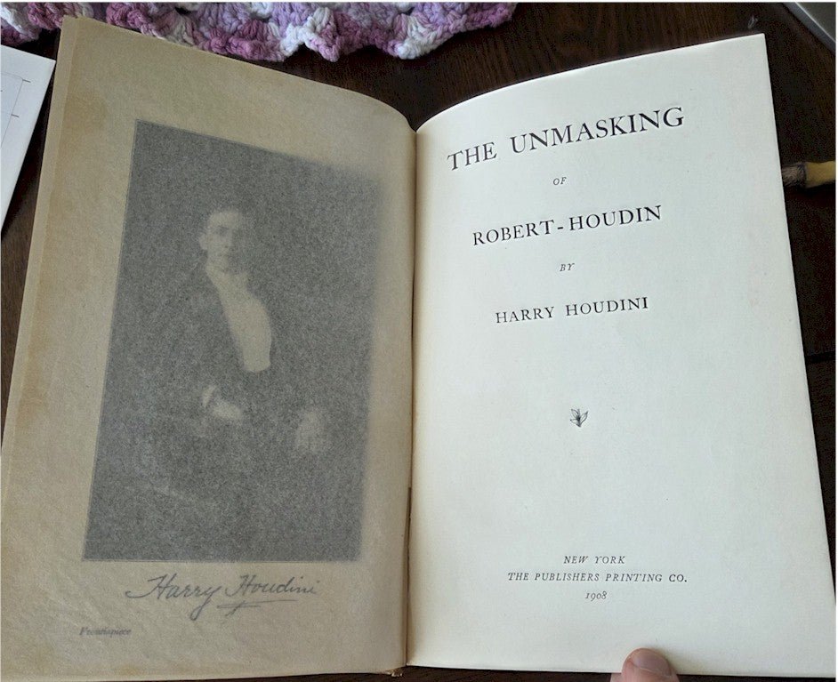 HARRY HOUDINI SIGNED AUTOGRAPHED Rare Historic Magic Book 1908