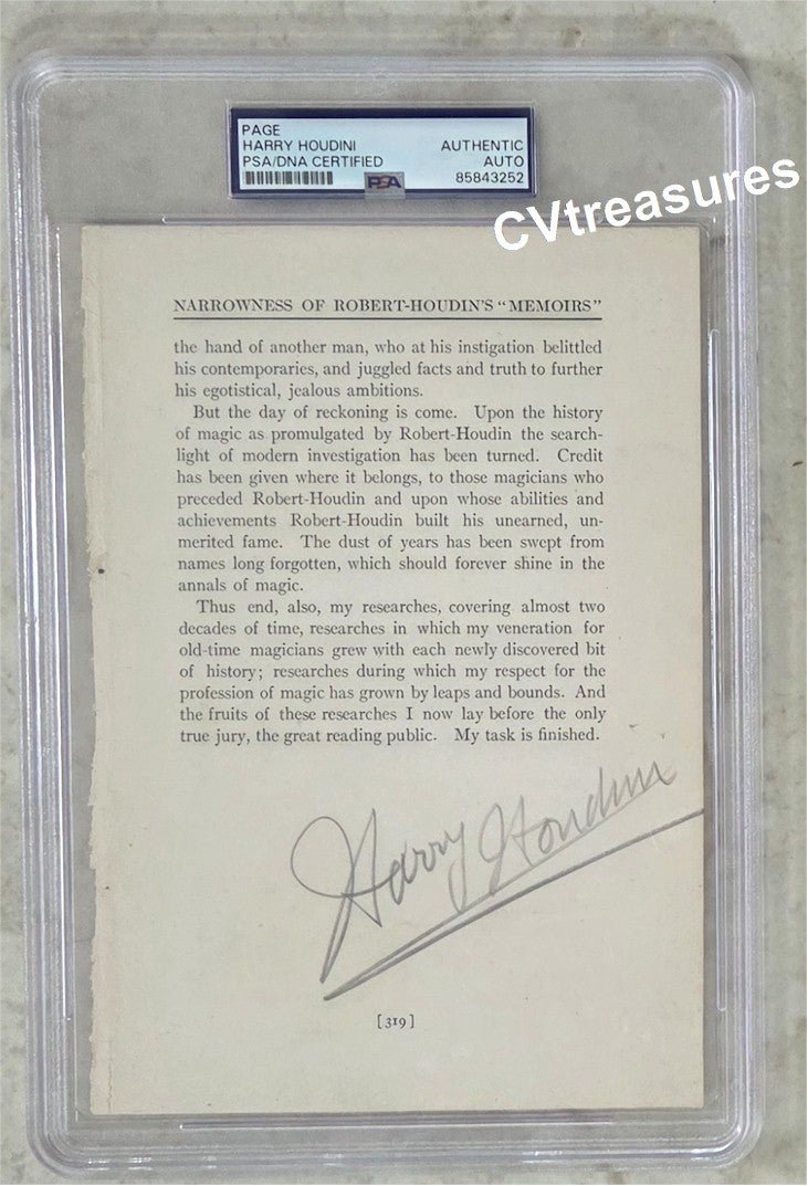 HARRY HOUDINI SIGNED AUTOGRAPHED Rare Historic Magic Book 1908 PSA Authenticated