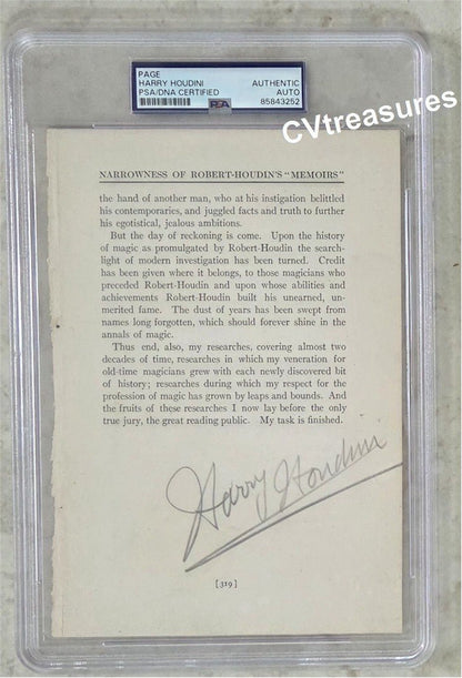 HARRY HOUDINI SIGNED AUTOGRAPHED Rare Historic Magic Book 1908 PSA Authenticated