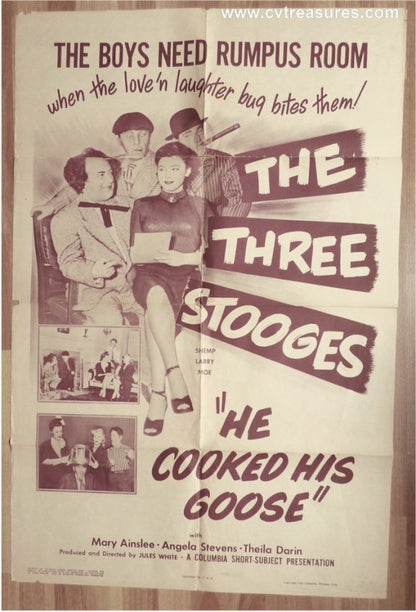 He Cooked His Goose Three 3 Stooges Original Vintage Movie Poste