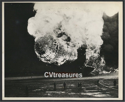 Hindenburg - Historic Photo of crashing burning Hindenburg, 1937 masterpiece photo