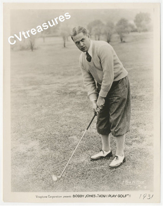 Historic Sports TYPE 1 Movie Photo HOW I PLAY GOLF Golf Legend BOBBY JONES Vintage Sports Memorabilia 1931
