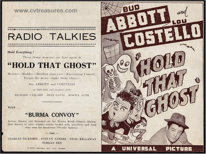 Hold That Ghost Original Vintage Movie Herald Classic Film Memorabilia Abbott and Costello