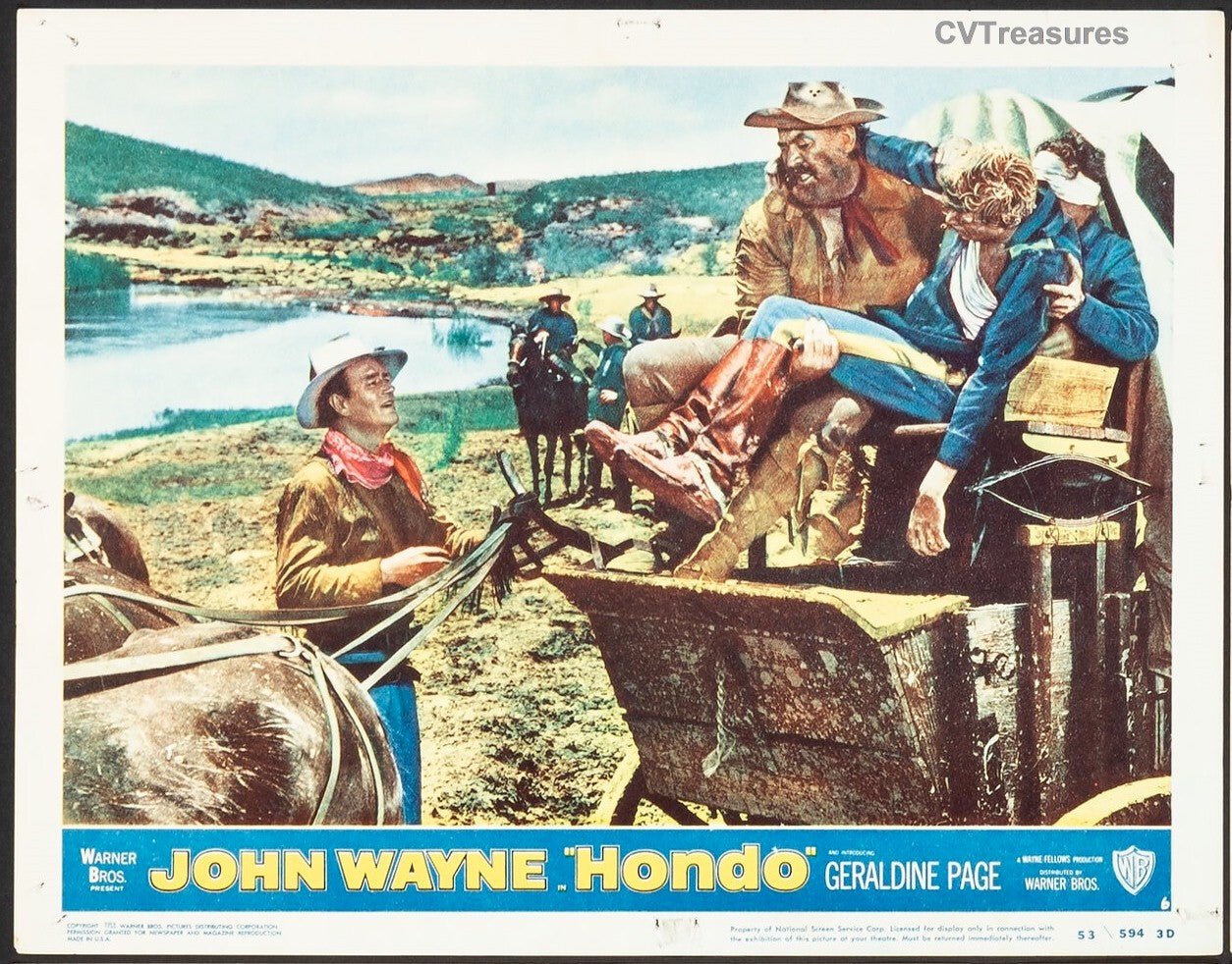 Hondo Original Authentic Vintage Western Movie Theater Poster Lobby Card John Wayne 1953