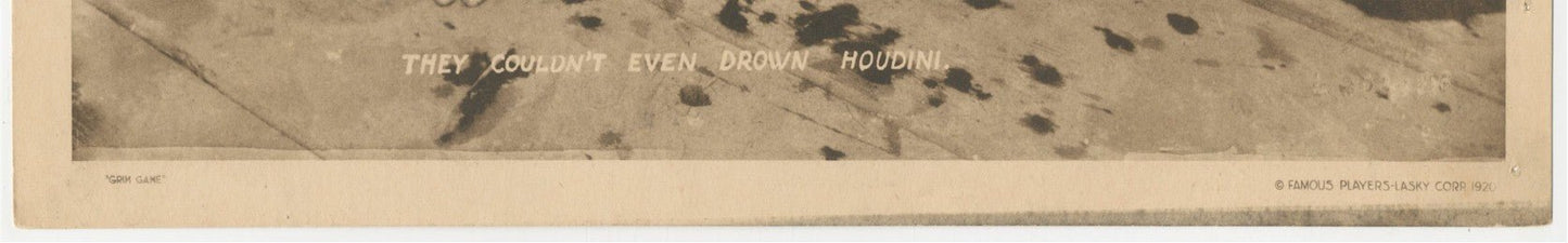 HOUDINI Original Vintage Movie Posyre Lobby Card GRIM GAME 1919 Harry Houdini RARE