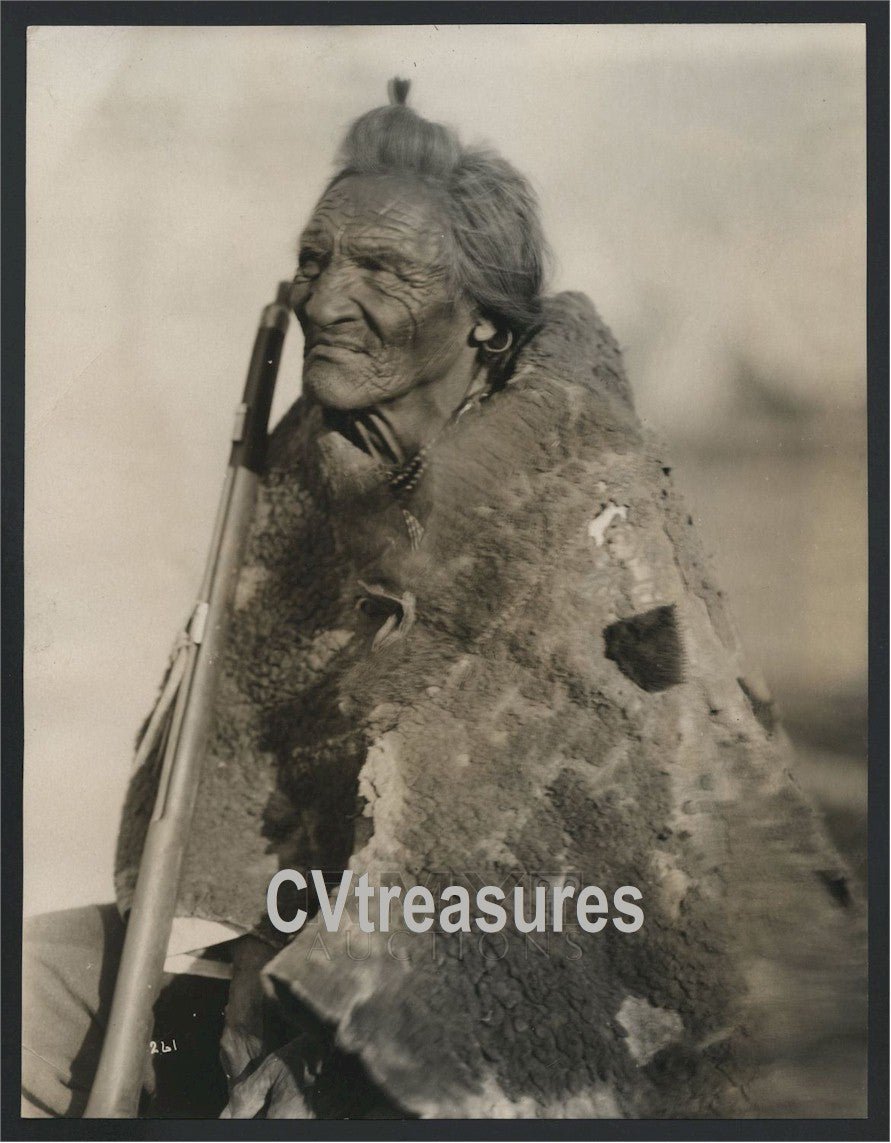 Indian Chief Many Tail Feathers Original Antique Type 1 Historical Photo 1925