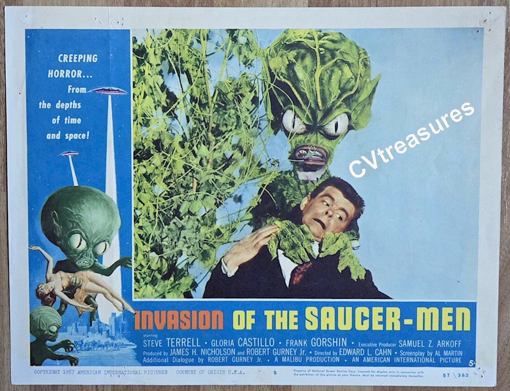 Invasion of the Saucer - Men Original Authentic Vintage Horror Sci Fi Movie Theater Poster Lobby Card 1957 1