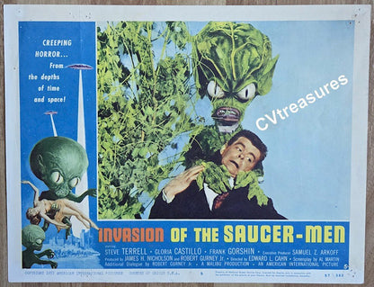 Invasion of the Saucer - Men Original Authentic Vintage Horror Sci Fi Movie Theater Poster Lobby Card 1957 1