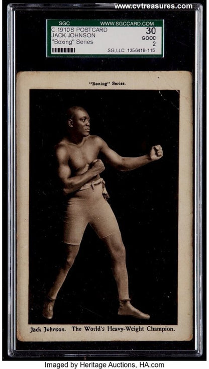 Jack Johnson Vintage Graded Postcard Vintage Boxing Memorabilia