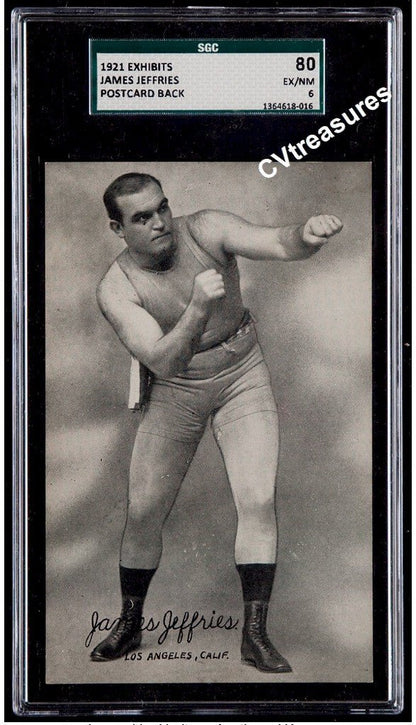 James Jeffries Vintage Postcard SGC Graded Vintage Boxing Memorabilia