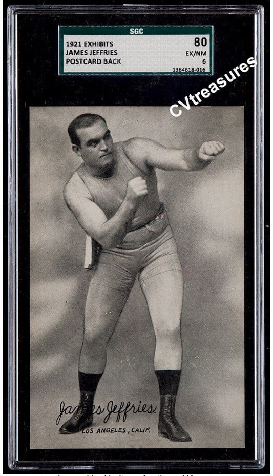 James Jeffries Vintage Postcard SGC Graded Vintage Boxing Memorabilia