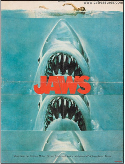 Jaws Original SUPER RARE Vintage Teaser/Sound Track Movie Poster