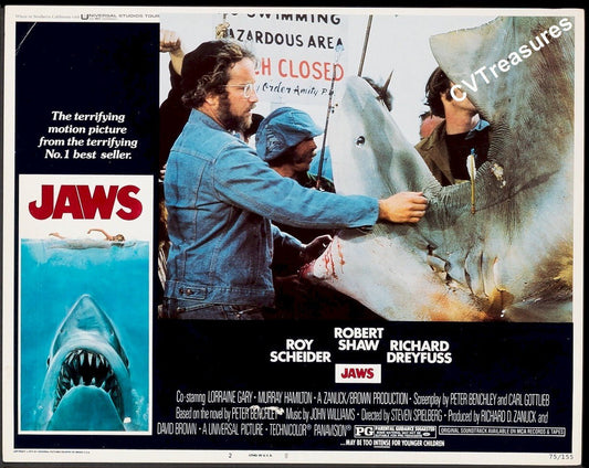 Jaws Vintage Movie Poster Original Lobby Card 1975 2b