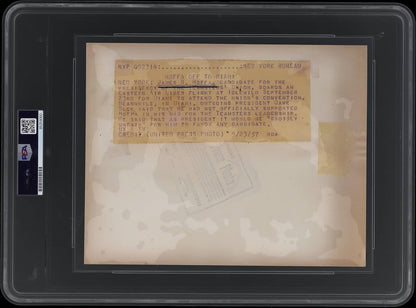 Jimmy Hoffa Original Vintage Authentic Type I Historic Photo PSA Certified TYPE I